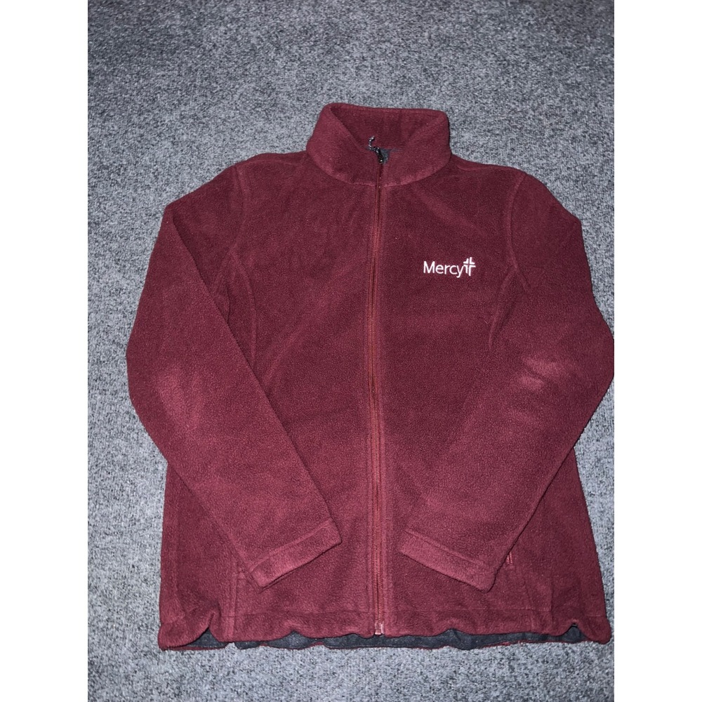 Port Authority Mercy Full Zip Fleece Jacket Maroon Burgundy Ladies Large L